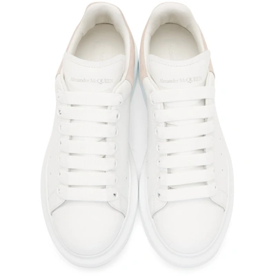 Shop Alexander Mcqueen White And Pink Oversized Sneakers