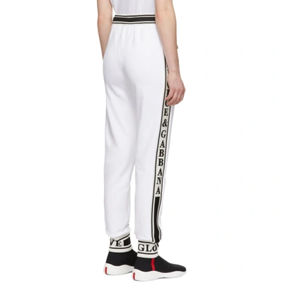 Shop Dolce & Gabbana Dolce And Gabbana White Logo Lounge Pants In W0800 White