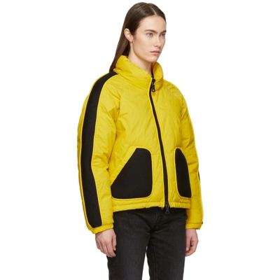 Shop Ienki Ienki Yellow And Black Down Coated Jacket In Linen Yello
