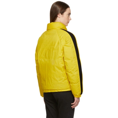 Shop Ienki Ienki Yellow And Black Down Coated Jacket In Linen Yello