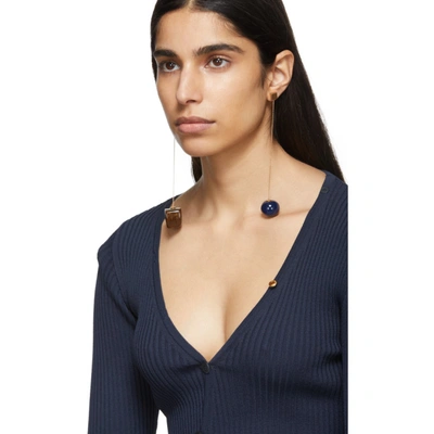 Shop Jacquemus Navy Le Cardigan Tordu Cardigan