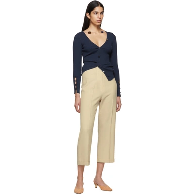 Shop Jacquemus Navy Le Cardigan Tordu Cardigan