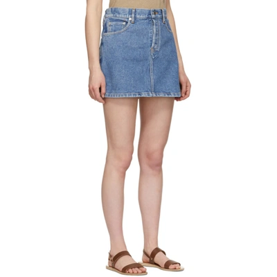 Shop Simon Miller Blue Denim Side Crease Miniskirt In 20011 Vtwsh