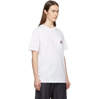 Shop Carhartt Work In Progress White Pocket T-shirt In 0200 White