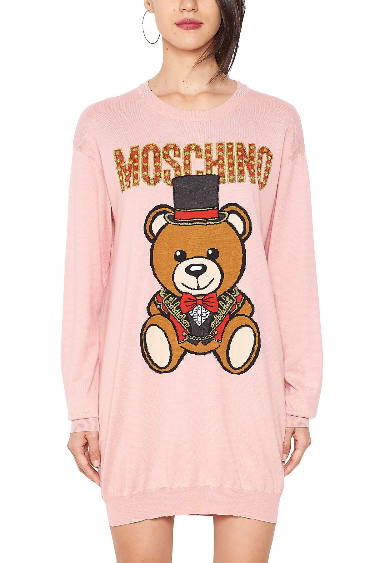 moschino pink sweater dress