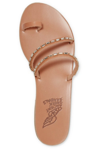 Shop Ancient Greek Sandals Apli Katia Crystal-embellished Leather Sandals