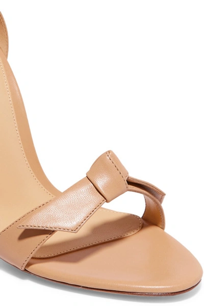 Shop Alexandre Birman Clarita Bow-embellished Leather Sandals In Neutrals