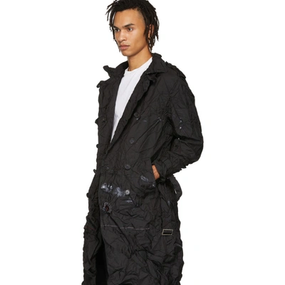 Shop Kanghyuk Black Cropped Readymade Airbag Trench Coat