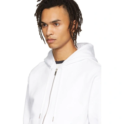 Shop Thom Browne White Center-back Stripe Loopback Hoodie In 100 White