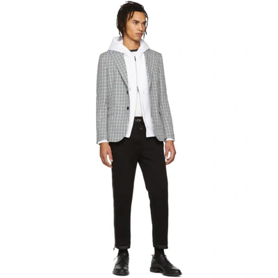Thom Browne Zip-up Pullover With Adjustable Hood And Patch Logo In 100 White
