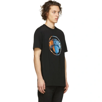 Shop Marcelo Burlon County Of Milan Black Nba Edition Ny Knicks Mesh T-shirt In 1088 Blk/mu
