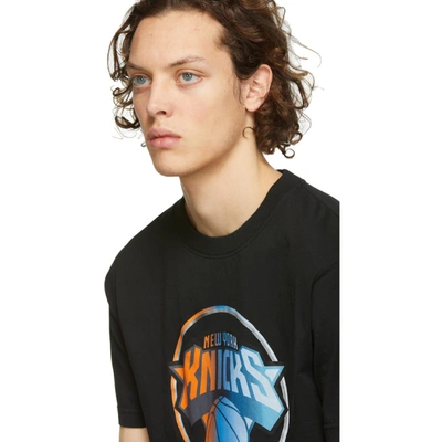 Shop Marcelo Burlon County Of Milan Black Nba Edition Ny Knicks Mesh T-shirt In 1088 Blk/mu