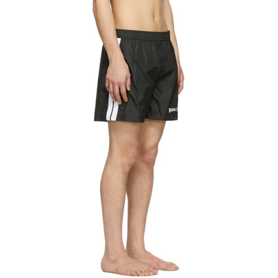 Shop Palm Angels Black Track Shorts In 1001 Blkwht