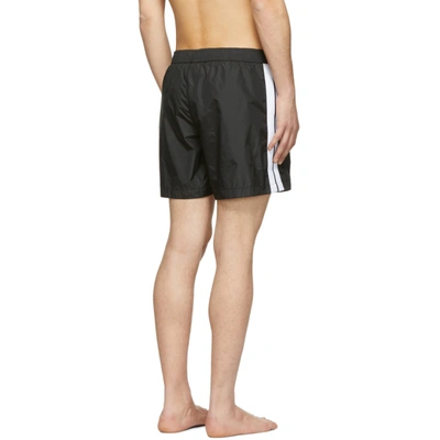 Shop Palm Angels Black Track Shorts In 1001 Blkwht