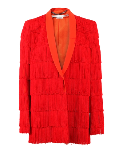 Shop Stella Mccartney Fringe Jacket In Red