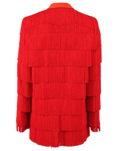 Shop Stella Mccartney Fringe Jacket In Red