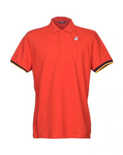 Shop K-way Polo Shirts In Orange