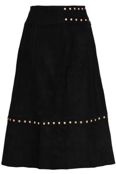 Shop Kate Spade Baja Bound Studded Suede Skirt In Black