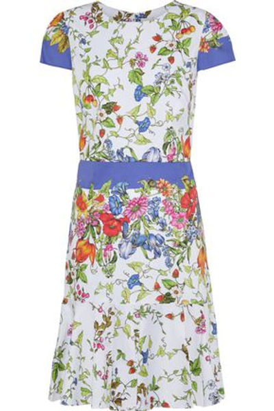 Shop Milly Woman Karissa Floral-print Cotton-blend Poplin Dress Multicolor