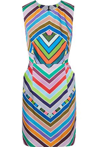 Shop Milly Woman Coco Printed Faille Mini Dress Multicolor