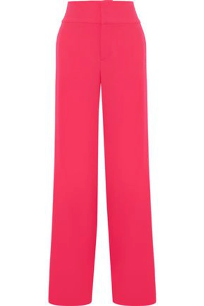 Shop Alice And Olivia Knox Crepe Wide-leg Pants In Fuchsia