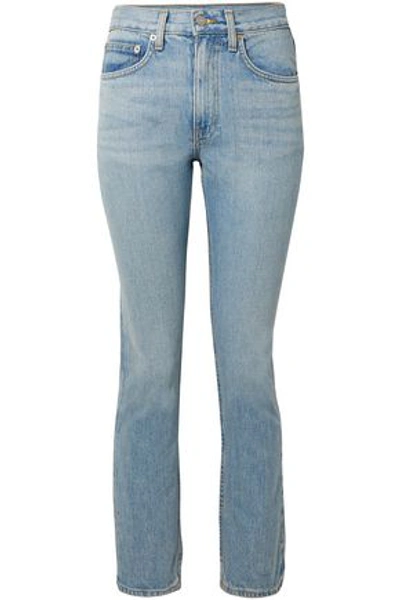 Shop Brock Collection Wright High-rise Straight-leg Jeans In Light Denim