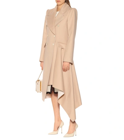 Shop Alexander Mcqueen Wool And Cashmere Coat In Beige