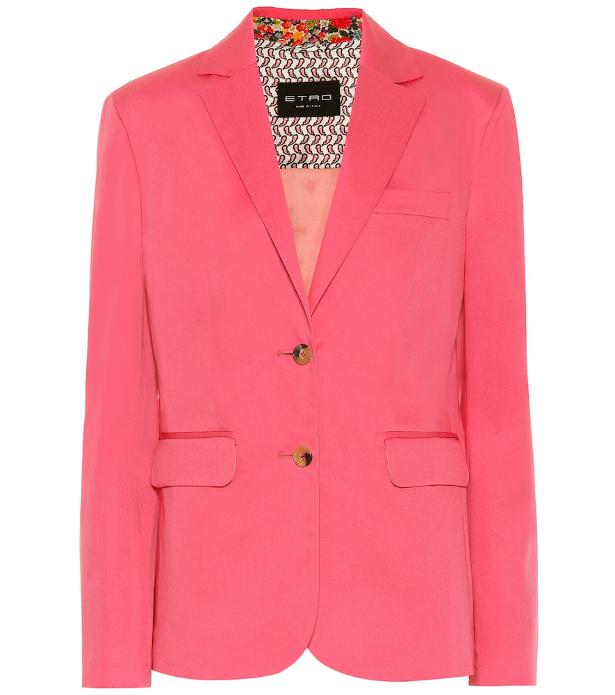 Etro Stretch Cotton Blazer In Pink | ModeSens