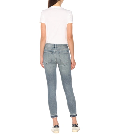Shop Current Elliott The Stiletto Mid-rise Skinny Jeans In Blue