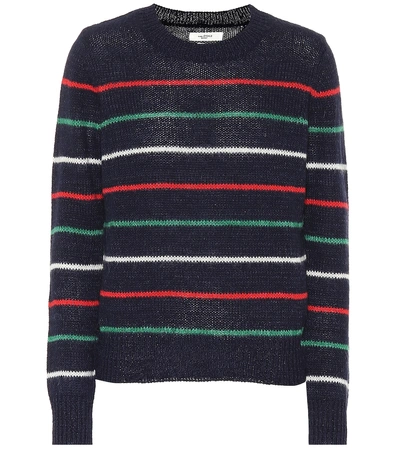 Shop Isabel Marant Étoile Gian Striped Alpaca-blend Sweater In Blue