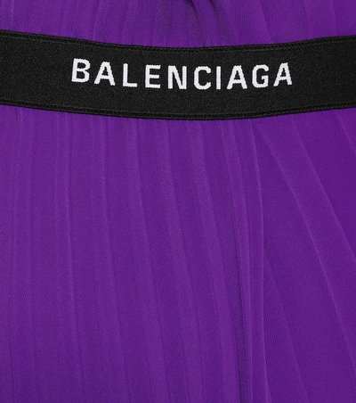 Shop Balenciaga Asymmetric Pleated Skirt In Purple