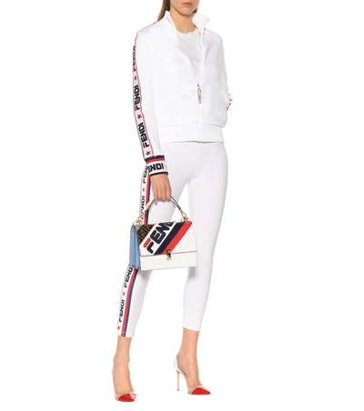 Shop Fendi Mania Cotton-blend Jacket In White