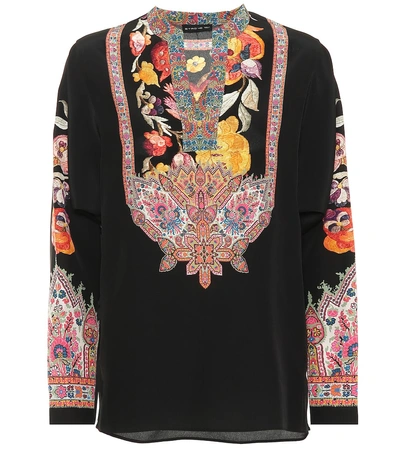 Shop Etro Printed Silk Blouse In Black