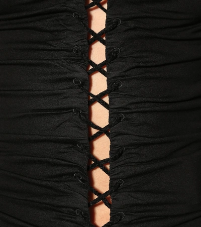 Shop Ben Taverniti Unravel Project Lace-up Bodysuit In Black