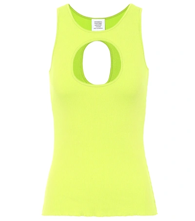 Shop Vetements Stretch-cotton Tank Top In Green