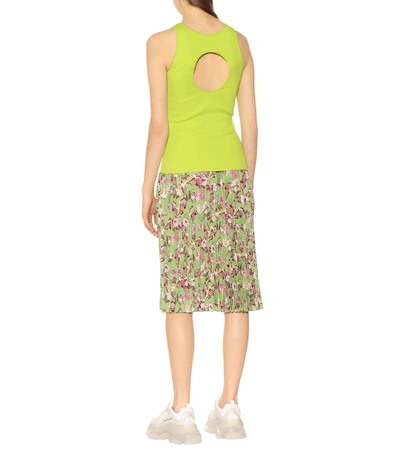Shop Vetements Stretch-cotton Tank Top In Green