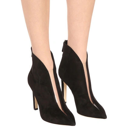 Shop Jimmy Choo Bowie 100 Suede Ankle Boots In Black