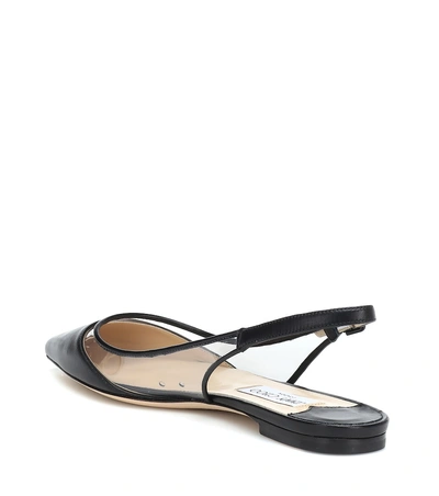 Shop Jimmy Choo Erin Leather Slingback Ballet Flats In Black