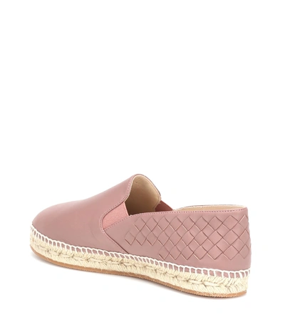 Shop Bottega Veneta Intrecciato Leather Espadrilles In Pink