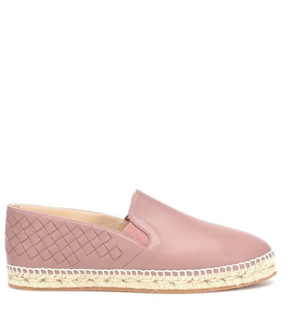 Shop Bottega Veneta Intrecciato Leather Espadrilles In Pink