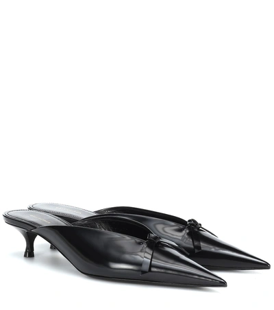 Shop Balenciaga Knife Patent Leather Mules In Black