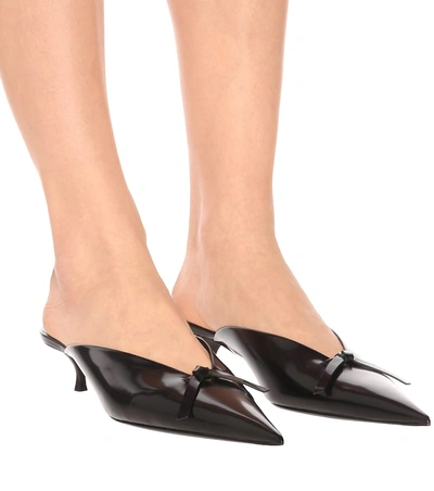 Shop Balenciaga Knife Patent Leather Mules In Black