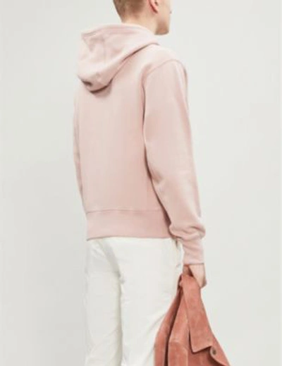 Shop Tom Ford Logo-print Cotton-jersey Hoody In Pink