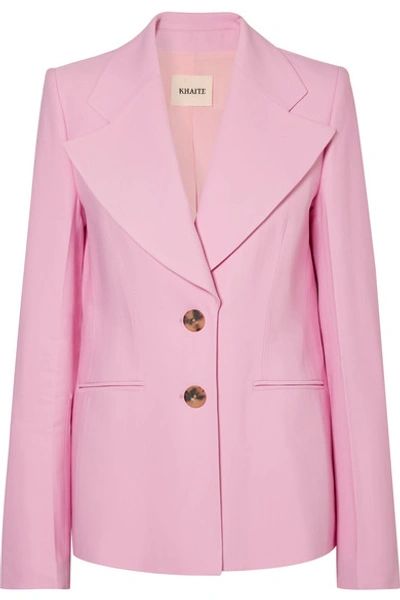 Shop Khaite Alexis Twill Blazer In Pink