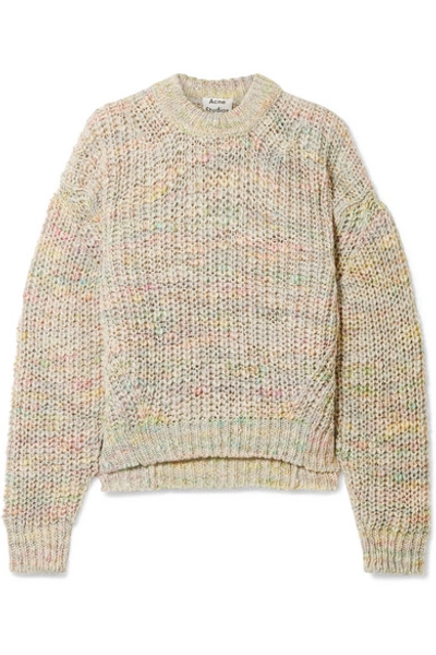 Shop Acne Studios Zora Oversized Knitted Sweater In Cream