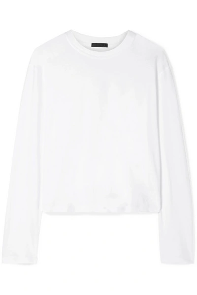 Shop Atm Anthony Thomas Melillo Boy Cotton-jersey Top In White