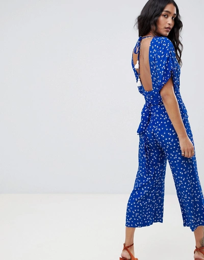 Shop Faithfull The Brand Faithfull La Villa Jumpsuit - Blue