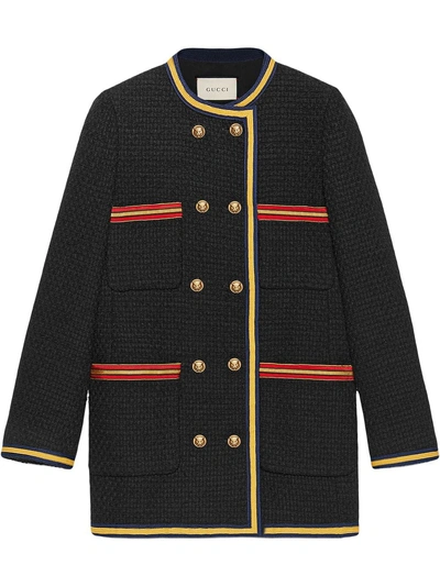 Shop Gucci Light Tweed Jacket - Black