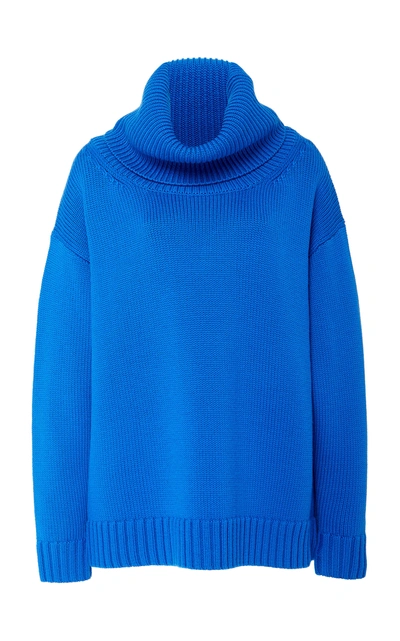 Shop Joseph Oversized Wool Sweater In Blue