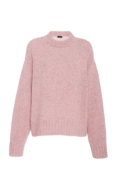 Shop Joseph Wool Tweed Knit Sweater In Pink